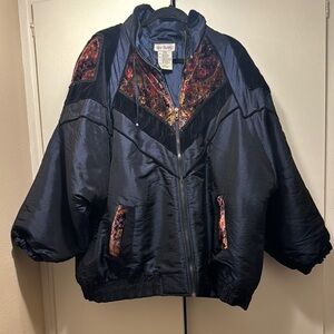 Vintage Twenty Blue Bomber Jacket with Ornate Collar